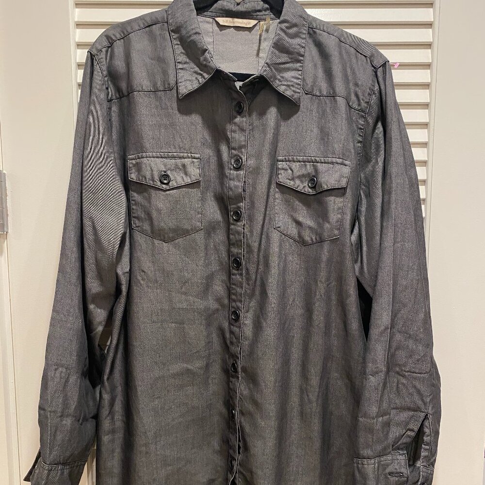 Soft Surroundings Men's Shirt Size XL-Charcoal color